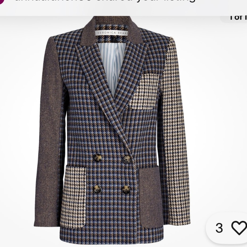 New Veronica Beard Faustine Houndstooth Dickey Ja… - image 1